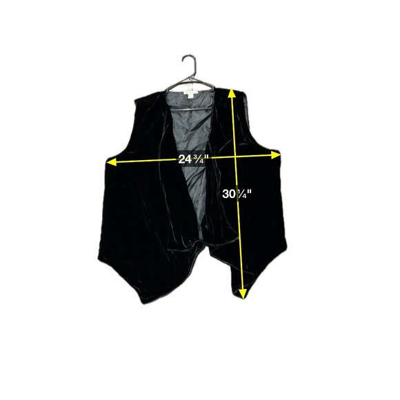 Coldwater Creek NWT Black Velvet Open-Front Vest Adjustable Tie Back Sz 2X - Picture 7 of 12